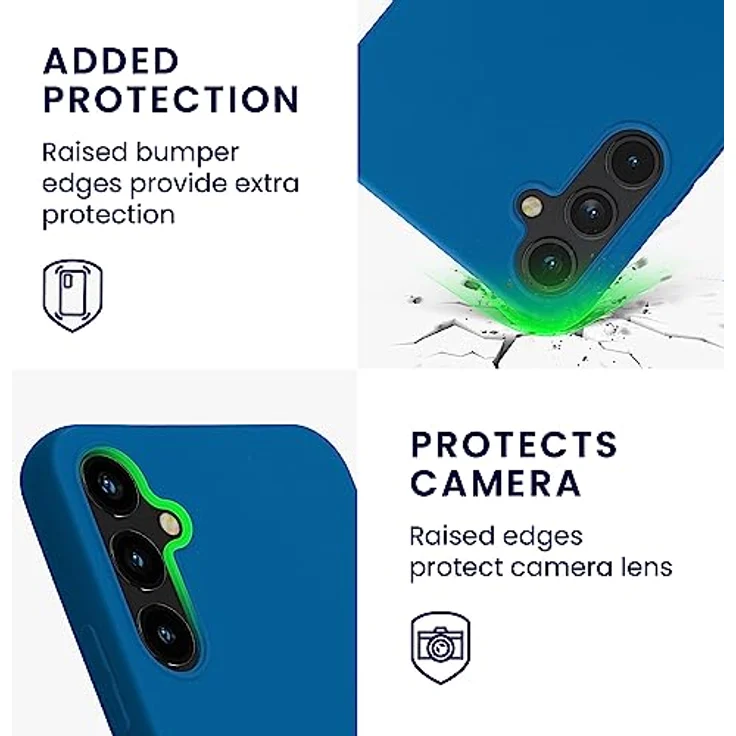 kwmobile Handyhülle für Samsung Galaxy A34 5G - TPU Case in Karibikblau, rutschfest, kabelloses Laden, flexibles Design – Bild 3