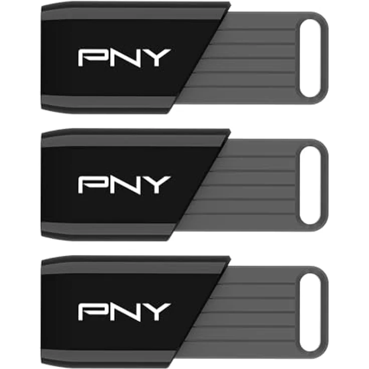 PNY Attaché X, USB 3.2 USB Stick mit 128 GB, bis zu 130 MB/s, schiebbares Gehäuse, schwarz, Pack x3 – Bild 4