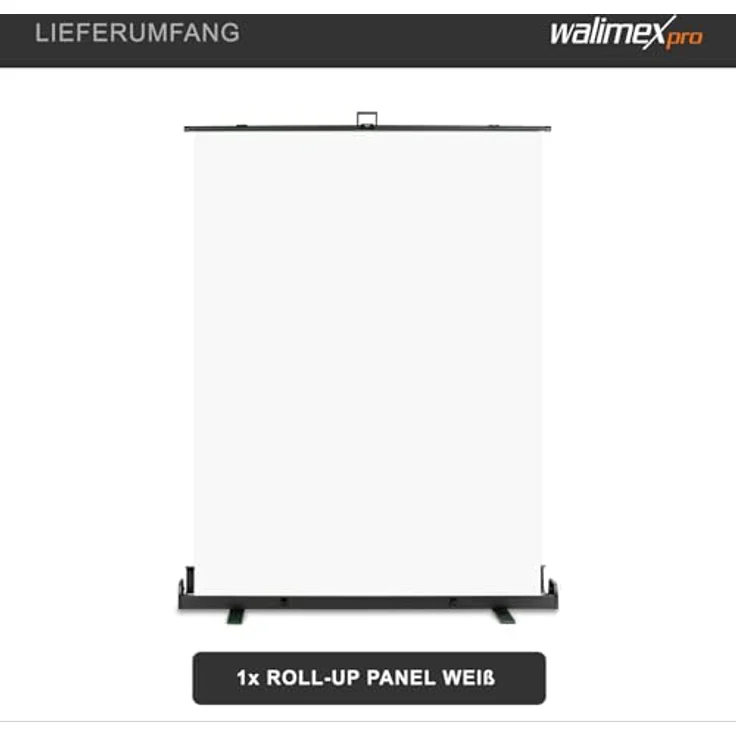 Walimex pro Roll-up Panel Hintergrund weiß 155x200 – Bild 8