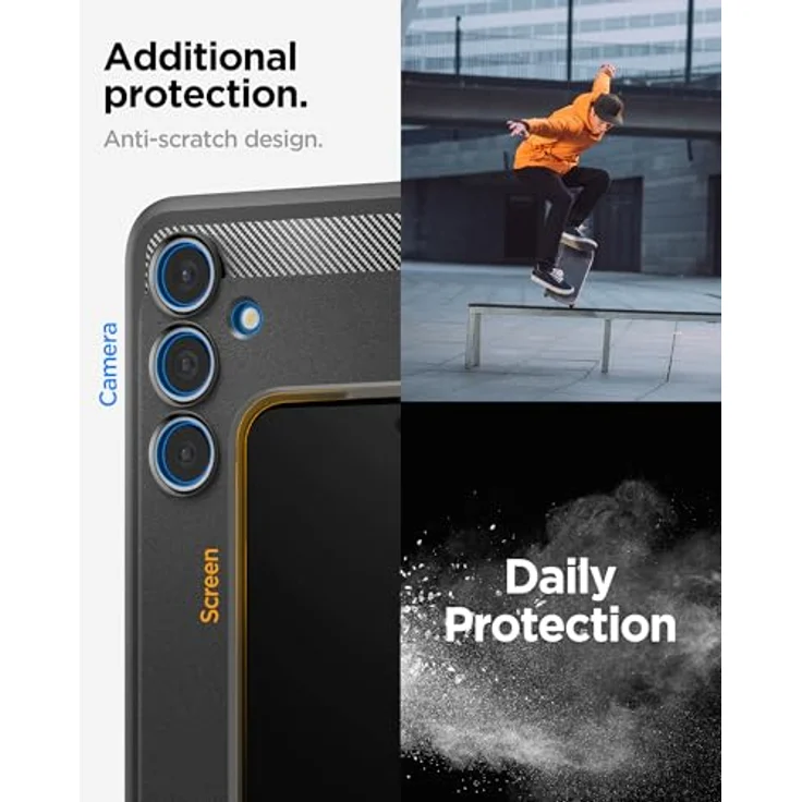 Spigen Rugged Armor Handyhülle für Samsung Galaxy S24 FE [Fallschutz in Militärqualität] – Mattschwarz – Bild 5