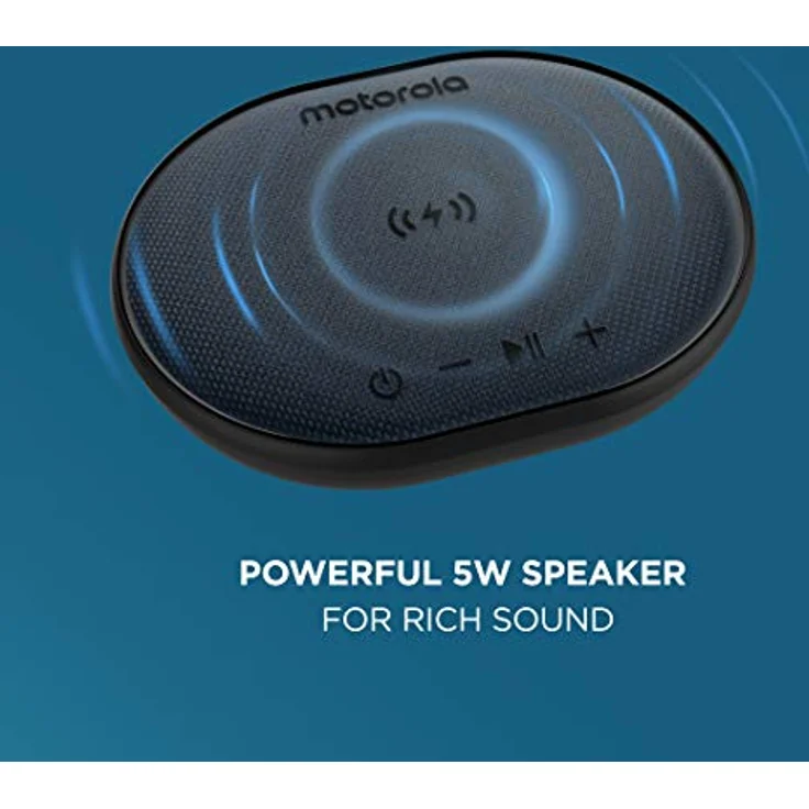 Motorola Lifestyle Sonic Sub 500 Bluetooth Lautsprecher mit Kabelloser Ladestation - 5W Lautsprecher mit 15 St. Spielzeit - IPX7 Waterproof - Alexa und Google Assistant - Schwarz – Bild 5