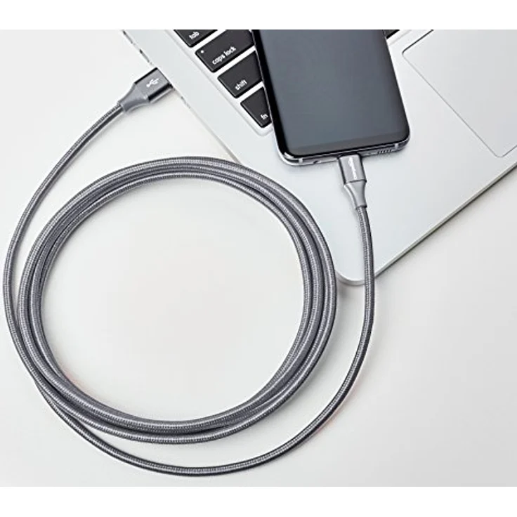 AmazonBasics - Verbindungskabel, USB Typ C auf USB Typ A, USB-2.0-Standard, doppelt geflochtenes Nylon, 3 m, Dunkelgrau - Preisvergleich – Bild 6