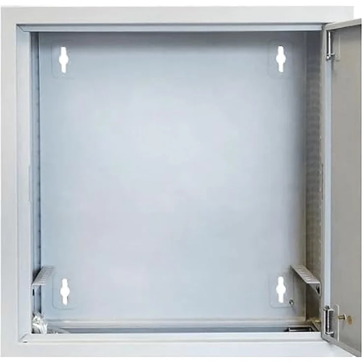 DSIT 3HE Wandschrank, Platzsparender Patch-Schrank mit Weißer Metalltür, 185mm tief, abschließbar, vertikale Montage, Maße 600x185x600mm – Bild 3