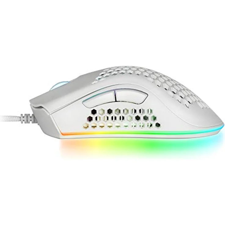Mars Gaming MMEXW Weiß, RGB Gaming-Maus, 32K DPI, Feather-Kabel, HUANO-Schalter – Bild 3