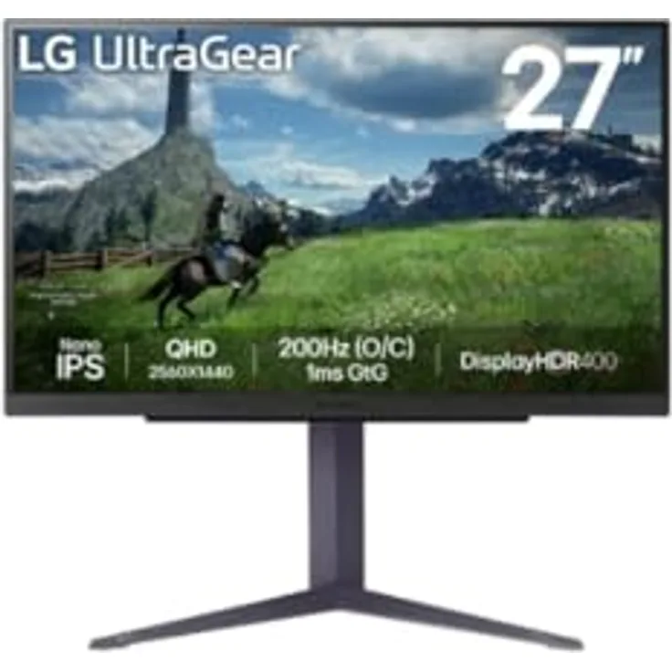 LG Ultragear™ 27GS85Q-B Gaming-PC-Monitor 27 Zoll – IPS-Panel QHD-Auflösung (2560 x 1440), 1 ms 180 Hz (200 Hz O/C), DisplayHDR™ 400, DCI-P3 98%, AMD FreeSync, NVIDIA G-Sync kompatibel, Schwarz