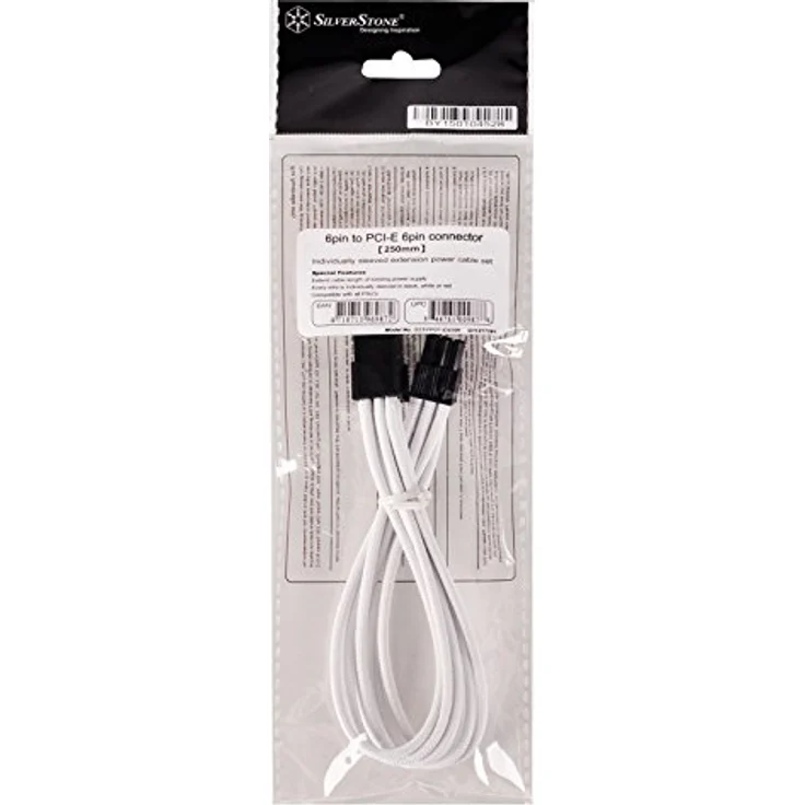 SilverStone SST-PP07-IDE6W - Netzteil-Verlängerungskable 25cm 6pin auf PCI-E 6pin, weiss - Preisvergleich – Bild 3
