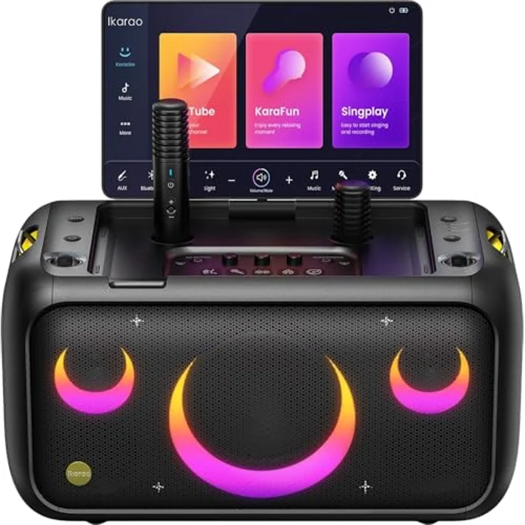 Ikarao Break X1, Bluetooth-Lautsprecher mit 460 W, 13,3 Zoll LCD-Touchscreen, kabellos und MicroSD-Slot – Bild 2