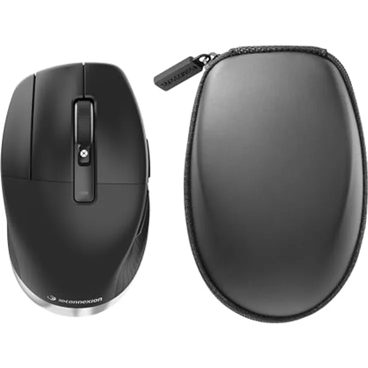 3Dconnexion CadMouse Pro Wireless Left (Ergonomische Maus, optisch, kabellos, USB-C, Linkshänder), Mattschwarz