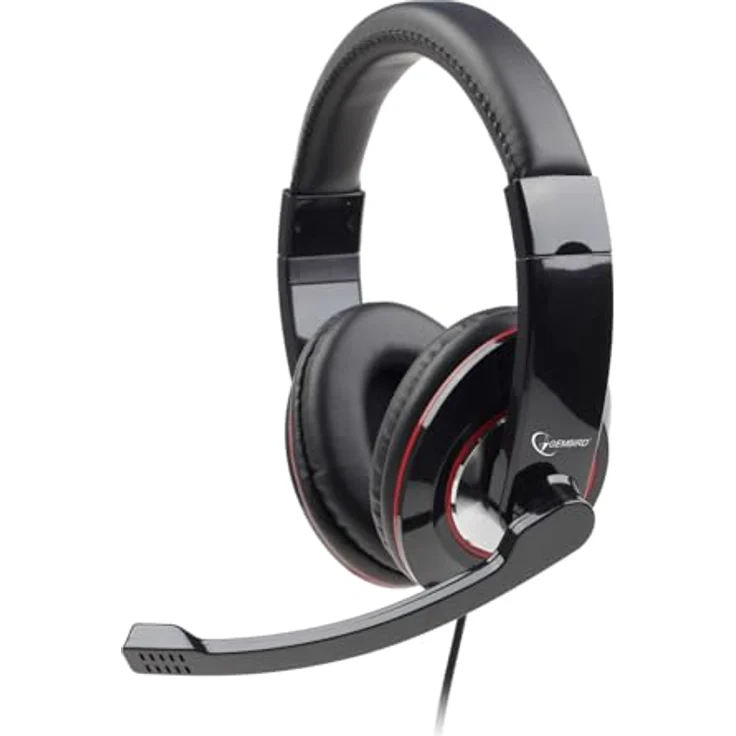 Gembird MHS-001 Stereo Headset glänzend schwarz – Bild 2