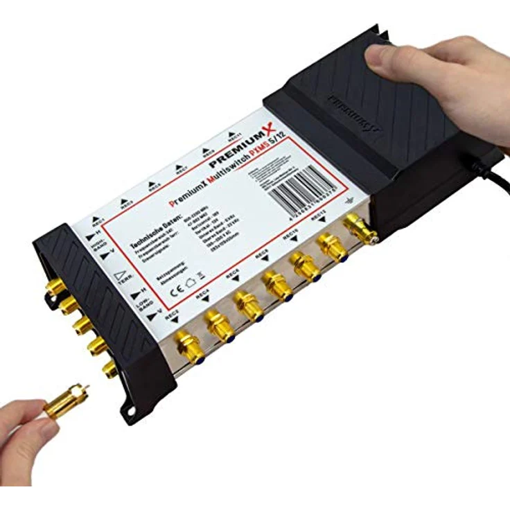 Premium X Multischalter Set 5/12, Deluxe Quattro LNB mit 32x F-Steckern, Signalverteiler für 12 Teilnehmer, 1 SAT, hohe Frequenzstabilität – Bild 3