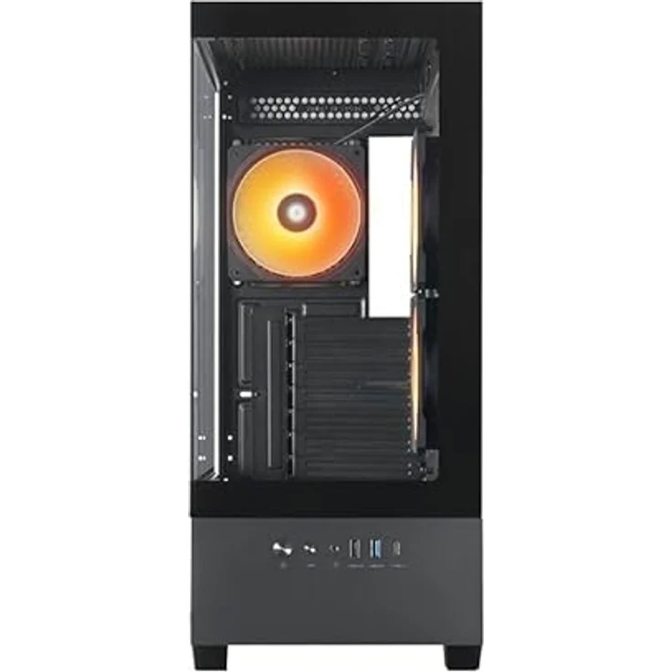 Chieftec GT-01B-OP VISTA, Midi Tower PC-Gehäuse in Schwarz, ATX/micro ATX/Mini-ITX, mit gehärteten Glasplatten und A-RGB-Beleuchtung, ideal für Gaming – Bild 2