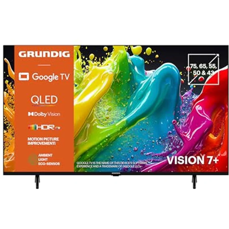 Grundig 75 VOE 84 Q, 75 Zoll QLED TV, 4K UHD, Google TV, Dolby Vision, HDR10+, Schwarz – Bild 1