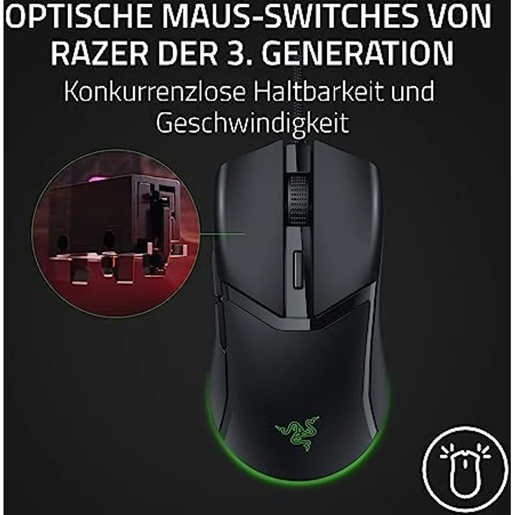 Razer Cobra - Leichte kabelgebundene Gaming-Maus mit Chroma RGB (Federleichte 57 g, Optische Maus-Switches der 3. Gen, Chroma-Beleuchtung mit Unterbodenbeleuchtung, Präzise Sensor-Anpassungen) Schwarz – Bild 3