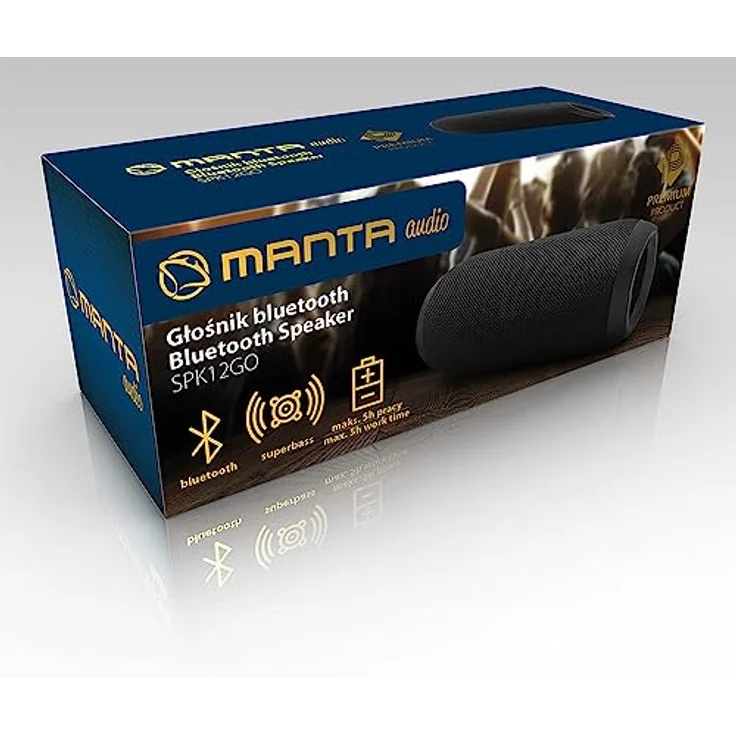 Manta Tragbarer Bluetooth-Lautsprecher - Party Lautsprecher 2x5W – Boombox FM/USB/Micro SD-Karte/AUX-in - Freisprecheinrichtung - Verbesserter Bass - SPK12GO – Bild 3