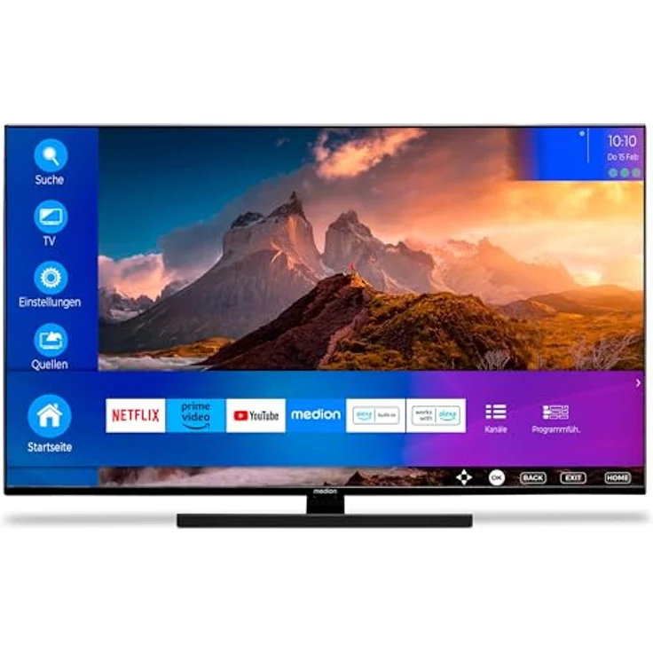 MEDION X15021 (MD 30961) 50 Zoll QLED Fernseher (4K, Dolby Vision HDR, Dolby Atmos, Netflix, Prime Video, Bluetooth) in elegantem Schwarz – Bild 1