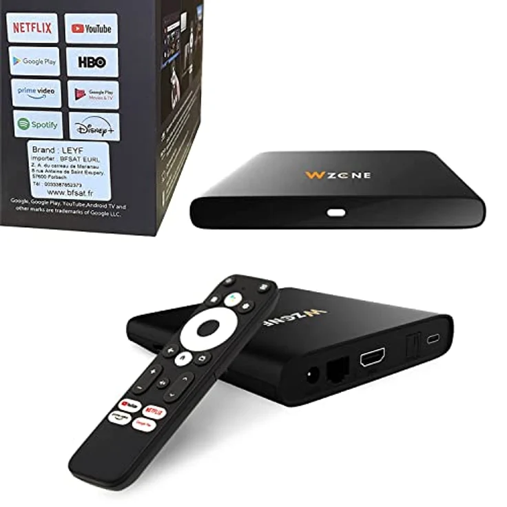 Leyf 4K UHD Android TV Box Original Licensed by Google LLC and Netflix, Disney, Prime Video WiFi , Type-C , HDMI 2.1 , USB 3.0 , Ethernet , MicroSD / Smart Tv, Chromecast, YouTube – Bild 1