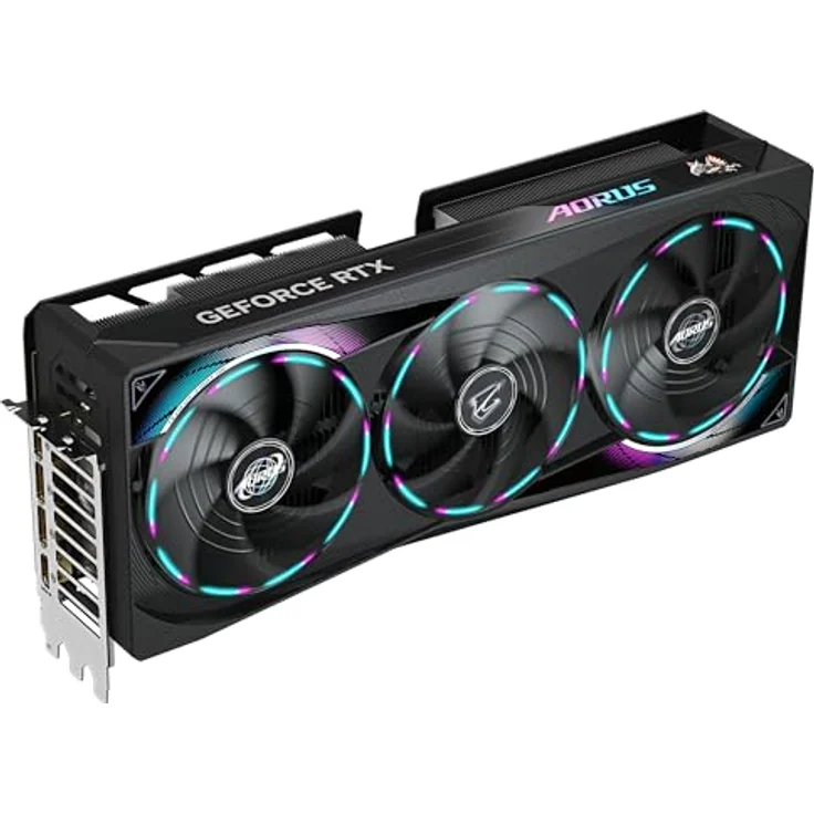 Gigabyte AORUS GeForce RTX 5080 Master 16G Grafikkarte - 16GB GDDR7, 256 Bit, PCI-E 5.0, 2805MHz Core Clock, 3 x DisplayPort, 1 x HDMI, GV-N5080AORUS M-16GD - WINDFORCE Kühlsystem, RGB Halo, Dual BIOS (Leistung / Leise) – Bild 5