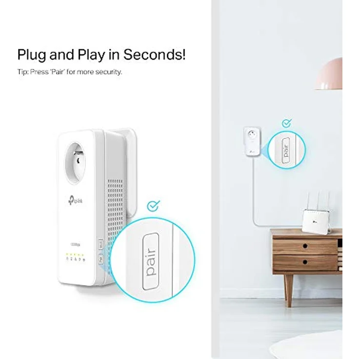 TP-Link Powerline Av1300 Wi-Fi Einzel, PowerLAN-Adapter mit Gigabit Ethernet, weiß – Bild 4
