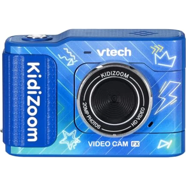 VTech KidiZoom Video Cam FX, HD-Foto- und Videokamera mit Greenscreen, Selfie-Funktion und 256 MB Speicher, blau – Bild 1