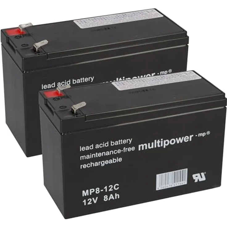 Akkuman.de Ersatz-Akkusatz 2X 12V 8Ah für Powerpac ES230, wartungsfrei und langlebig – Bild 1