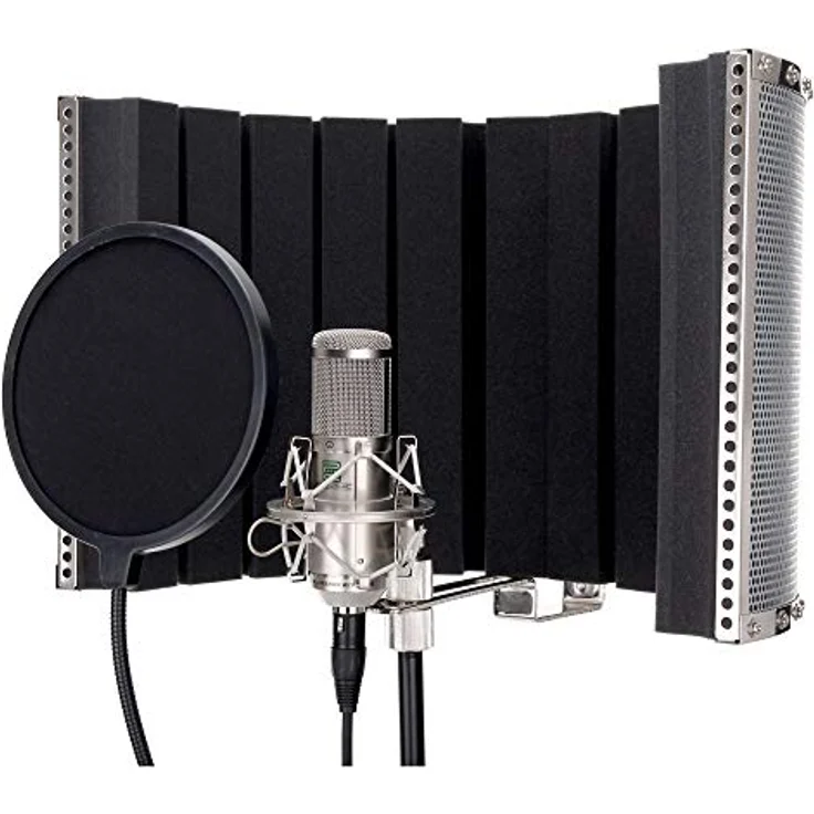 Pronomic CM-100S Studio Großmembranmikrofon XLR-Kondensatormikrofon, silber - Studioqualität mit Popkiller und Micscreen Set – Bild 2