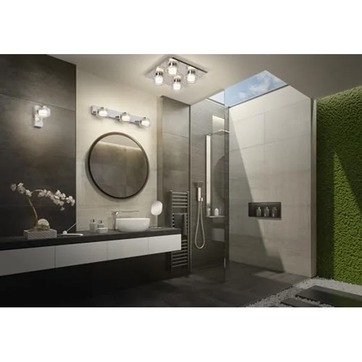 Ledvance ORBIS Flame Wand- und Deckenleuchte mit LED, Chrom, 16.5W, 1050lm, 3000/4000K, Farbtemperatur über Wandschalter einstellbar (kaltweiß/warmweiß), IP44 - Moderne smarte Deckenbeleuchtung, formschönes Design, einfach zu installieren, bis zu 30.000 h Lebensdauer – Bild 3