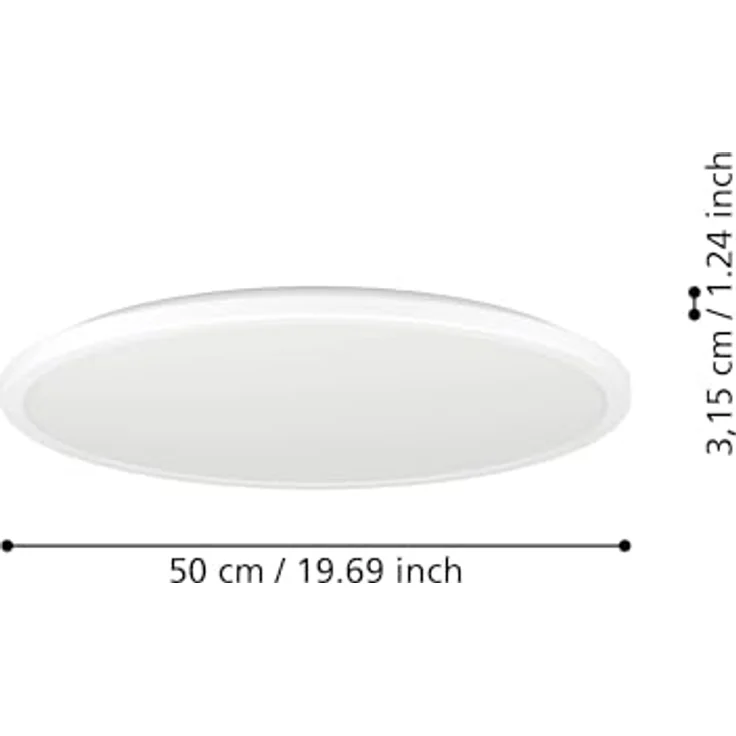 Eglo Connect-Z Rovito-Z, Smarte LED-Deckenleuchte mit RGB-Backlight, Ø 50 cm, Weiß – Bild 4