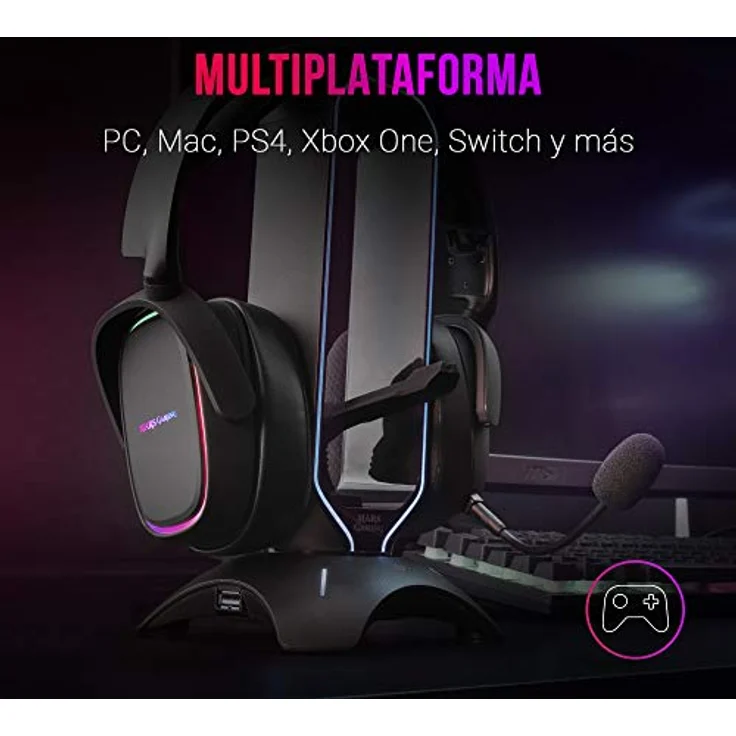 Mars Gaming Mhh, klemmhalterung für Headset, verstellbar und 360º drehbar, schwarz – Bild 2