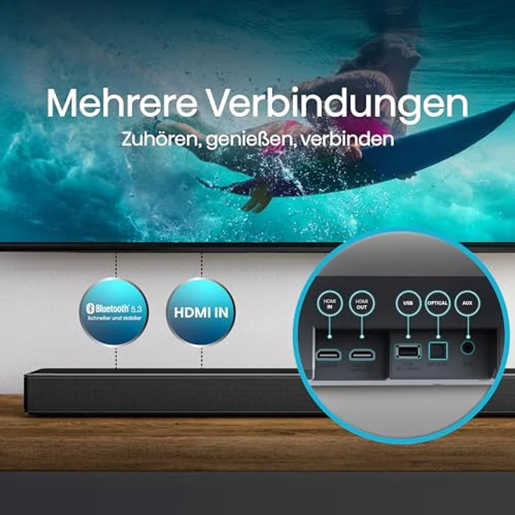 Hisense AX5125H - 5.1.2-Kanal-Soundbar mit kabellosem Subwoofer, Dolby Atmos, Super Bass, Bluetooth 5.3 – Bild 6
