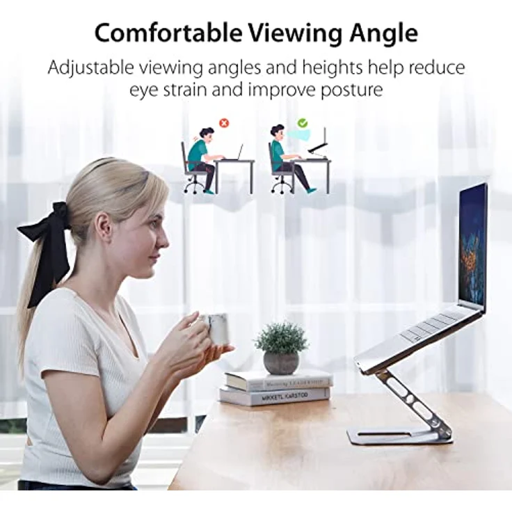 j5create Multi-Angle Aluminium Laptop Stand, Ergonomischer Notebook Ständer für Laptops bis 16 Zoll, Faltbar und rutschfest, JTS127 – Bild 3