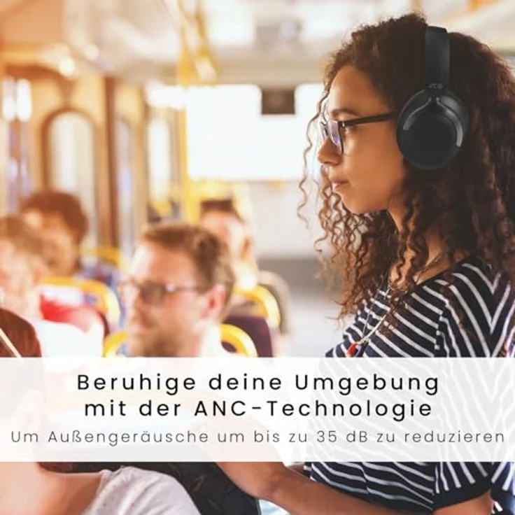 SPC Heron 2 Pro, Kabellose Bluetooth-Kopfhörer mit 75 Std. Akkulaufzeit, Geräuschunterdrückung, Duale Bluetooth-Verbindung, Gaming-Modus, verstellbar und klappbar, Schwarz, aus recyceltem Kunststoff – Bild 4