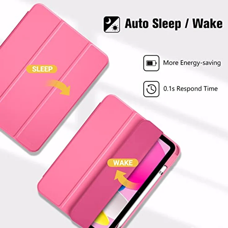 ProCase Hülle für iPad A16 11. & 10. Generation (2025/2022) – Leichte dünne Schutzhülle mit Stifthalter und Smart Cover – Pink – Bild 5