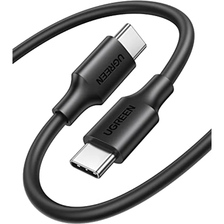UGREEN USB C to USB C 3A Schnelllade- und Datenkabel schwarz 2 Meter - Strapazierfähig, nicht verwickelt – Bild 1