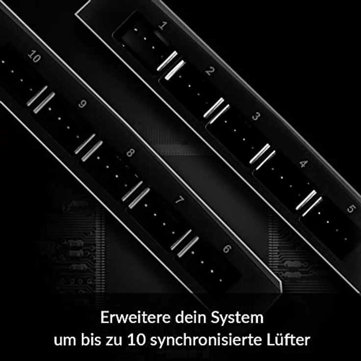 ARCTIC Case Fan Hub - 10-Fach PWM Lüfter-Verteiler mit SATA Power, Gehäuselüfter - Schwarz – Bild 2
