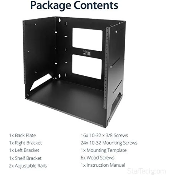 StarTech.com Wandmontage Server Rack mit Fachboden - 4HE - Anpassbar von 30,5 cm - 45,7cm – Bild 7