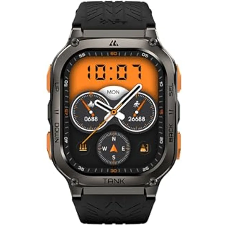 KOSPET Smartwatch Tank M3 Ultra 5.0 cm AMOLED schwarz, robust und langlebig