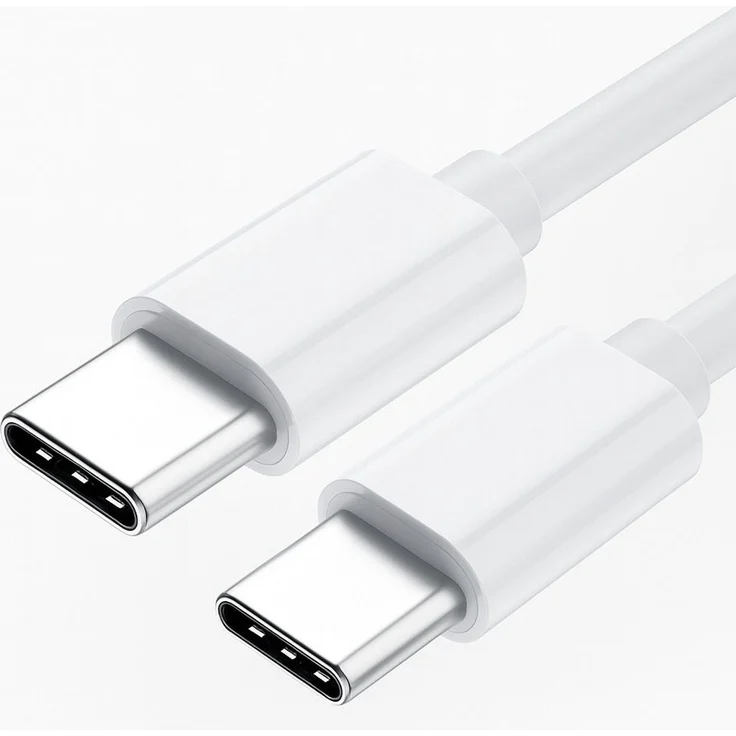 Alpha Electronics USB-C Schnellladekabel, 200 cm, robust, 60W, für iPhone, Samsung, Huawei, Google, Xiaomi, weiß