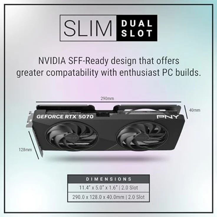 PNY NVIDIA GeForce RTX™ 5070 Slim Dual-Lüfter, Dual-Slot OC-Grafikkarte mit NVIDIA DLSS 4.5 und optimierter Kühlung – Bild 3