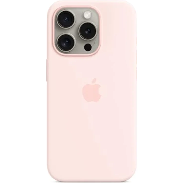 Apple iPhone 15 Pro Silikon Case mit MagSafe – Hellrosa ​​​​​​​ – Bild 1