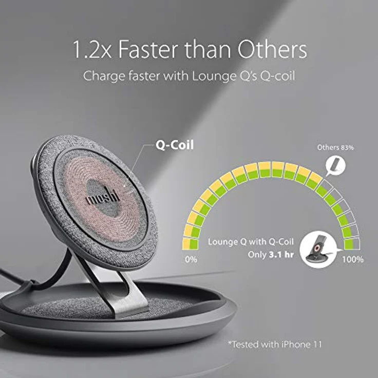 Moshi Lounge Q Indoor (15 W), Wireless Charger, Grau – Bild 7