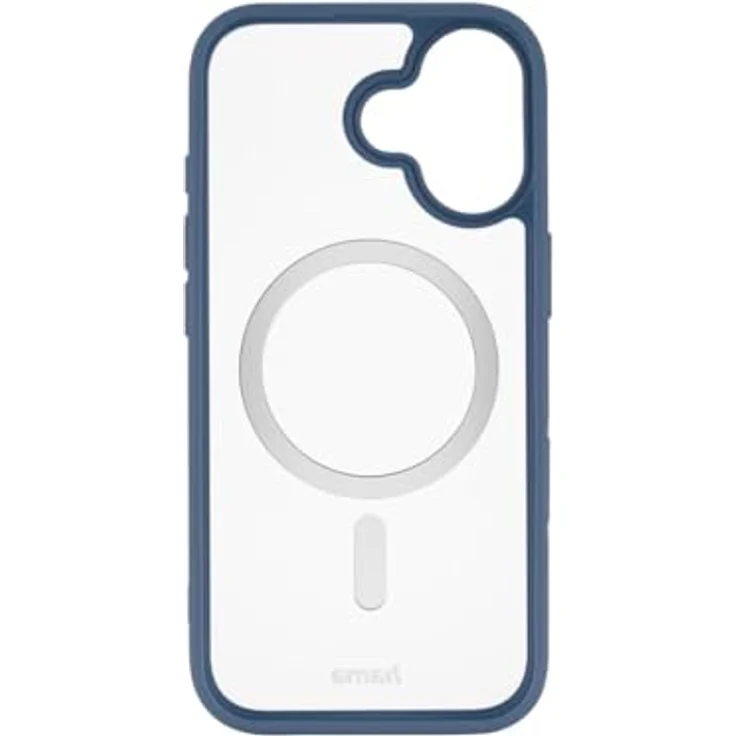 Hama Handyhülle „Frame Protect“ für iPhone 17, MagSafe-kompatibles Case mit Kantenschutz, Kameraschutz, Anti-Rutsch-Oberfläche und geschützten Seitentasten, durchsichtig/blau – Bild 3