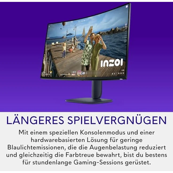 Alienware AW3225DM Gaming-Monitor 32" Gebogen 1500R QHD 2560x1440 HDR 400 VA-Panel 180 Hz 1 ms AMD FreeSync Premium VESA AdaptiveSync 2X HDMI 1x DisplayPort 3 Jahre Garantie – Schwarz – Bild 6