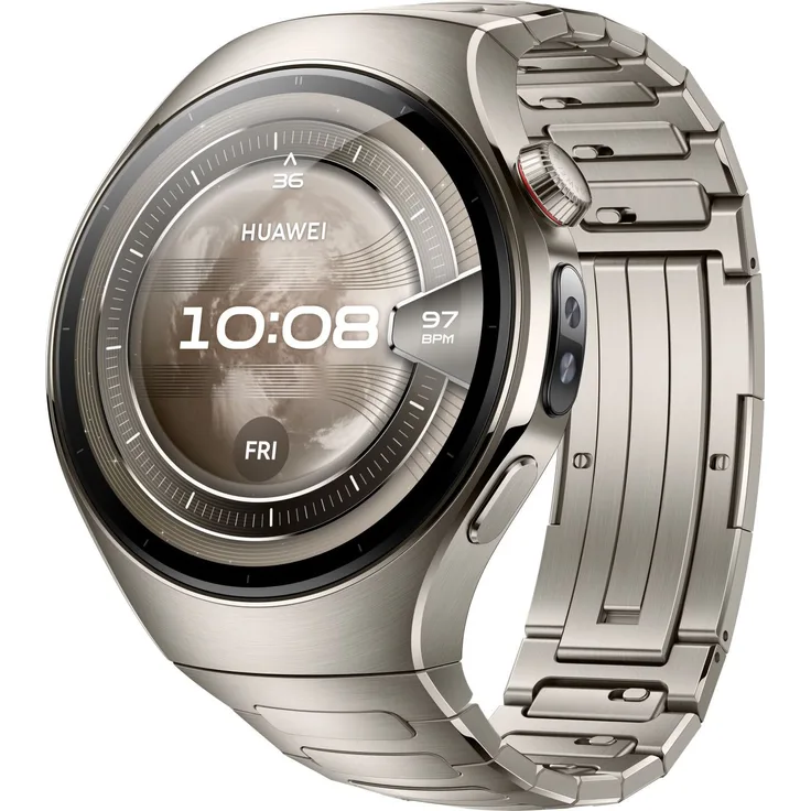 HUAWEI WATCH 5, 1.38 Zoll AMOLED Touchscreen, eSIM, titanium, 12 Tage Akkulaufzeit, 40m Wasserdicht, 3-in-1 Gesundheits-Sensor