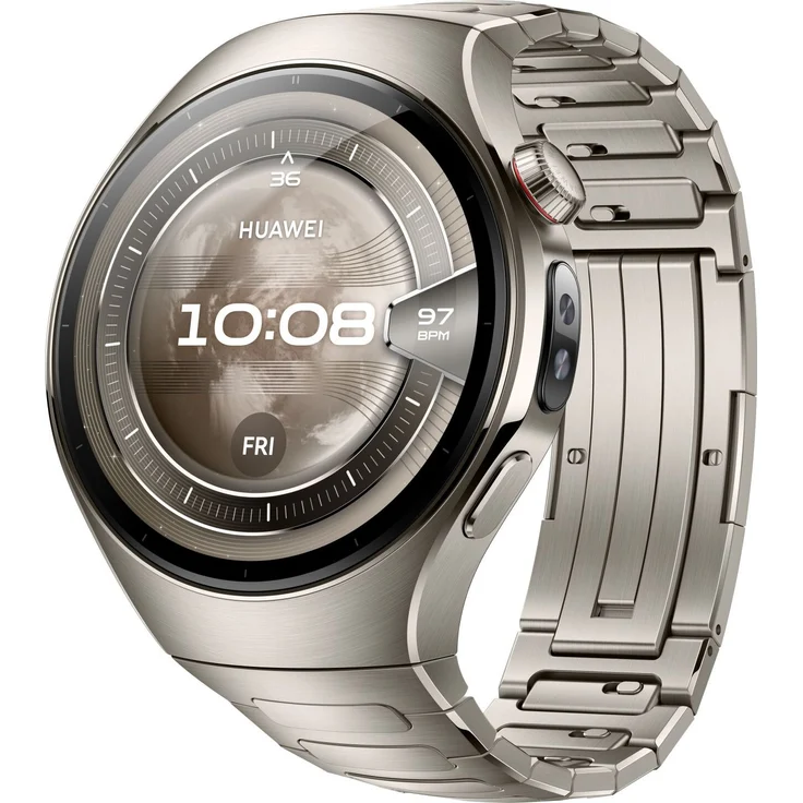 HUAWEI WATCH 5, 1.38 Zoll AMOLED Touchscreen, eSIM, titanium, 12 Tage Akkulaufzeit, 40m Wasserdicht, 3-in-1 Gesundheits-Sensor