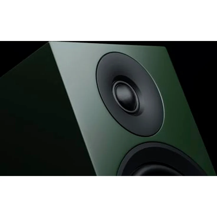 Pro-Ject Speaker Box 5 E Carbon, Referenz-Regallautsprecher mit 2-Wege-Bassreflexprinzip, 5-Zoll-Carbon-Bass/Mitteltöner, robustes MDF-Gehäuse, grün mit Lautsprecherabdeckung – Bild 4