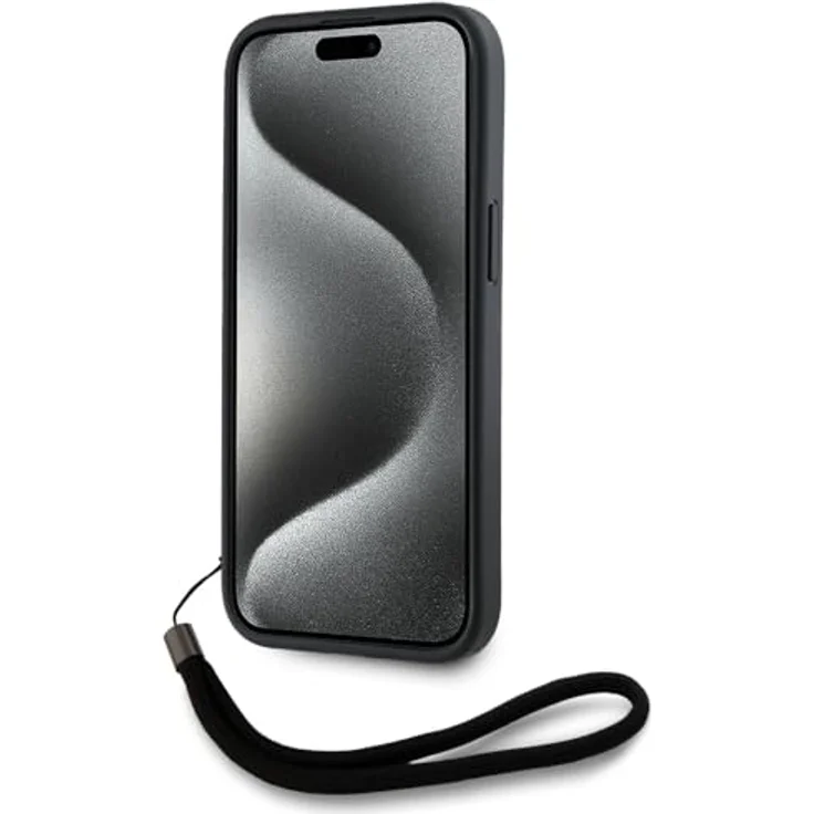 CG MOBILE Saffiano Athleisure Stripes Cord für iPhone 15 Pro Max, Hardcase aus TPU/PC/Öko-Leder, Schwarz – Bild 4