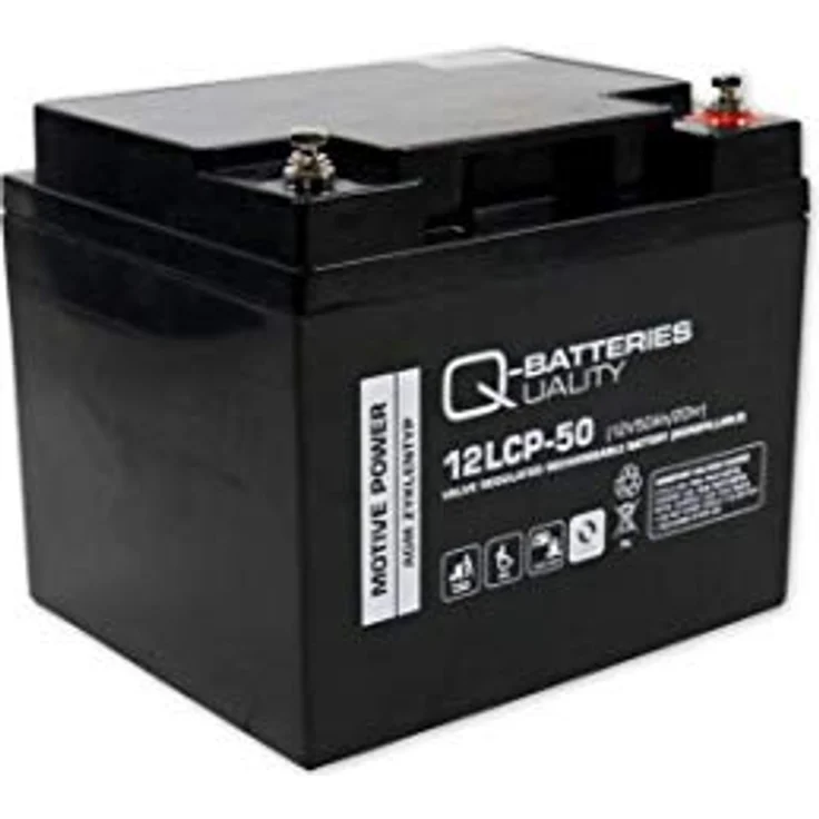 Q-Batteries 12LCP-50, 12V 50Ah AGM Blei Akku, wartungsfrei, Deep Cycle VRLA, rüttelfest und winterfest – Bild 1