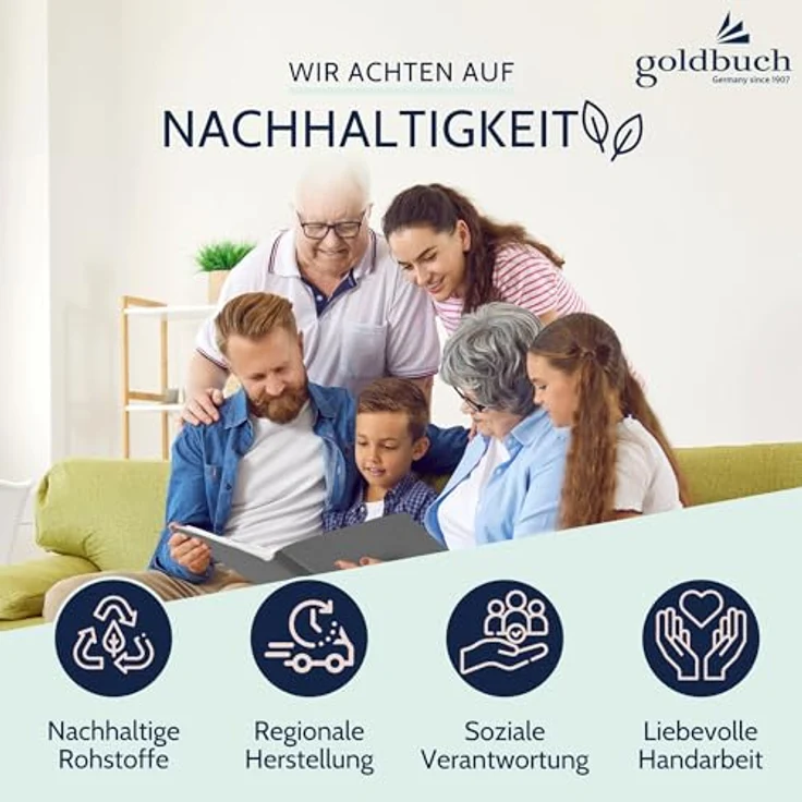 goldbuch Ringbuch A4 Bella Vista, dunkelgrau, aus Leinen mit 4 Ringmechanik und Klemmbügel, hochwertige Qualität Made in Germany – Bild 6