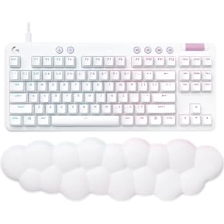 Logitech G G713 Gaming Tastatur mit Kabel mit LIGHTSYNC RGB Beleuchtung, Touch Switch (GX Braun) und Handauflage kompatibel mit PC und Mac - Fog White – Bild 5