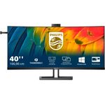 Philips 40B1U6903CH - 40 Zoll Wide UHD Curved Monitor, 5 MP Webcam, höhenverstellbar, Lautsprecher (5120x2160, 75 Hz, HDMI, DisplayPort (in/Out), Thunderbolt, USB Hub) schwarz